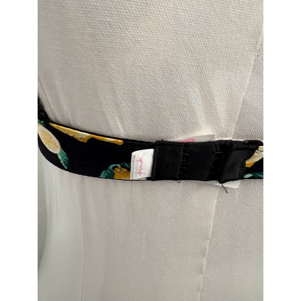 PINK Victoria’s Secret Wear Everywhere Tshirt Lightly Lined Bra Black Lemons 32C - Picture 5 of 7